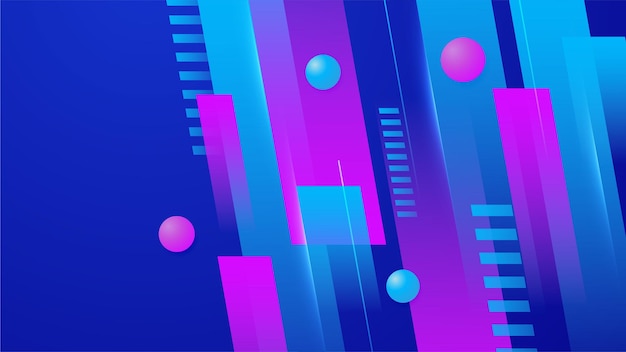 Vector abstract neon background blue and pink color dynamic background with thin lines sport background