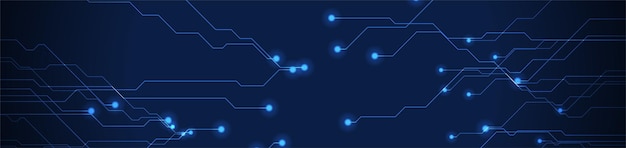 Abstract neon blue tech circuit board lines background