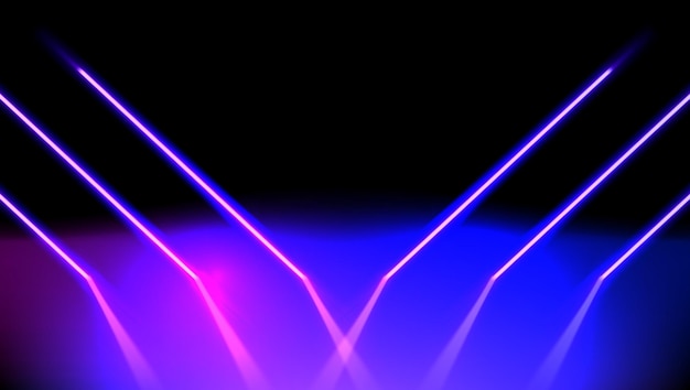 Abstract neon glowing pink and blue lines background