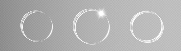 Vector abstract neon glowing ring a bright trail of luminous rays swirling in a fast spiral motion light