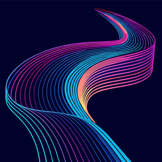 Vector abstract neon line background geometric futuristic colorful beautiful amazing unreal