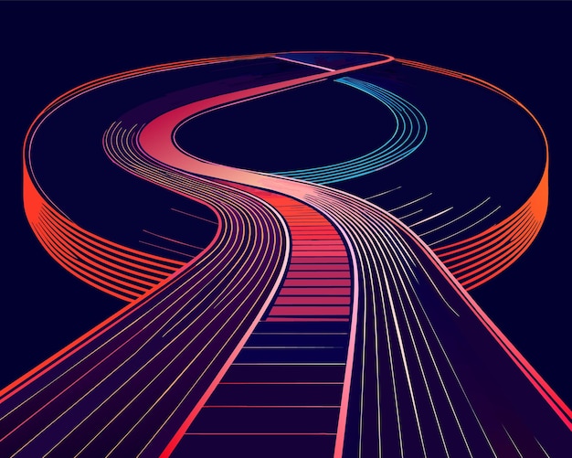 Vector abstract neon line background geometric futuristic colorful beautiful amazing unreal