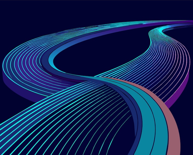 Vector abstract neon line background geometric futuristic colorful beautiful amazing unreal