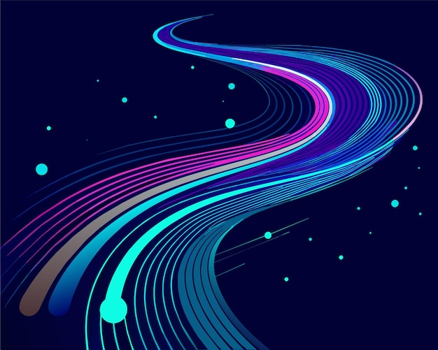 Vector abstract neon line background geometric futuristic colorful beautiful amazing unreal