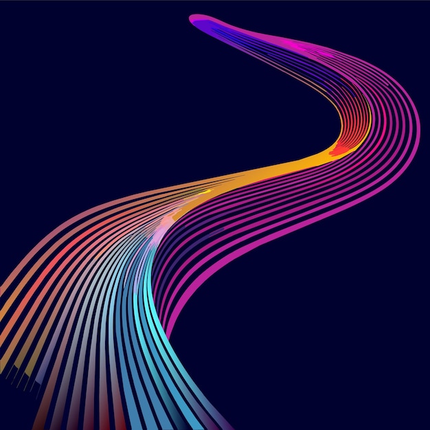 Вектор Абстрактный неоновый линейный фон геометрический футуристический красочный прекрасный удивительный нереальный