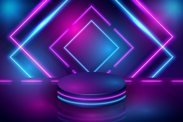 Vector abstract neon squares background design