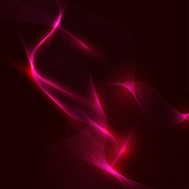 Abstract neon wave element for design. 