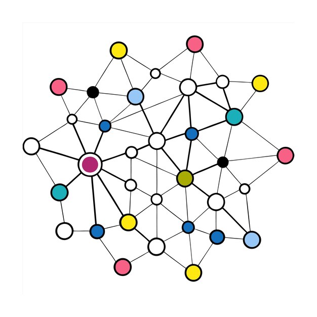 Abstract netwerkontwerp met kleurrijke puntvector
