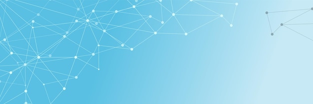 Abstract Network Connections Nodes Lines Blue Gradient Background