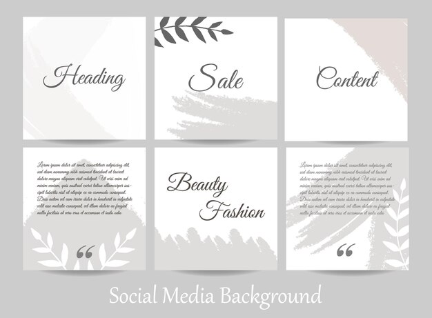 Abstract neutral social media template Social media story post feed background mockup in nude color