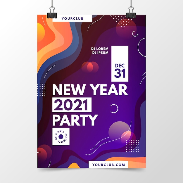 Abstract new year 2021 party flyer template