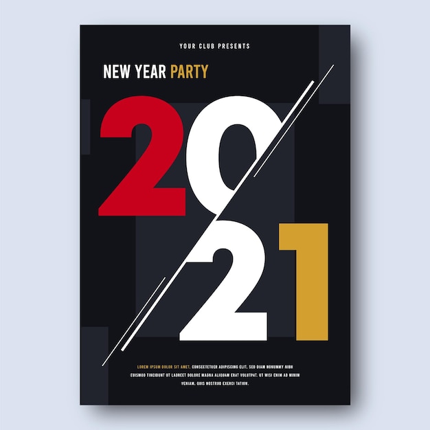 Abstract new year 2021 party poster template