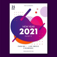 Vector abstract new year 2021 party poster template