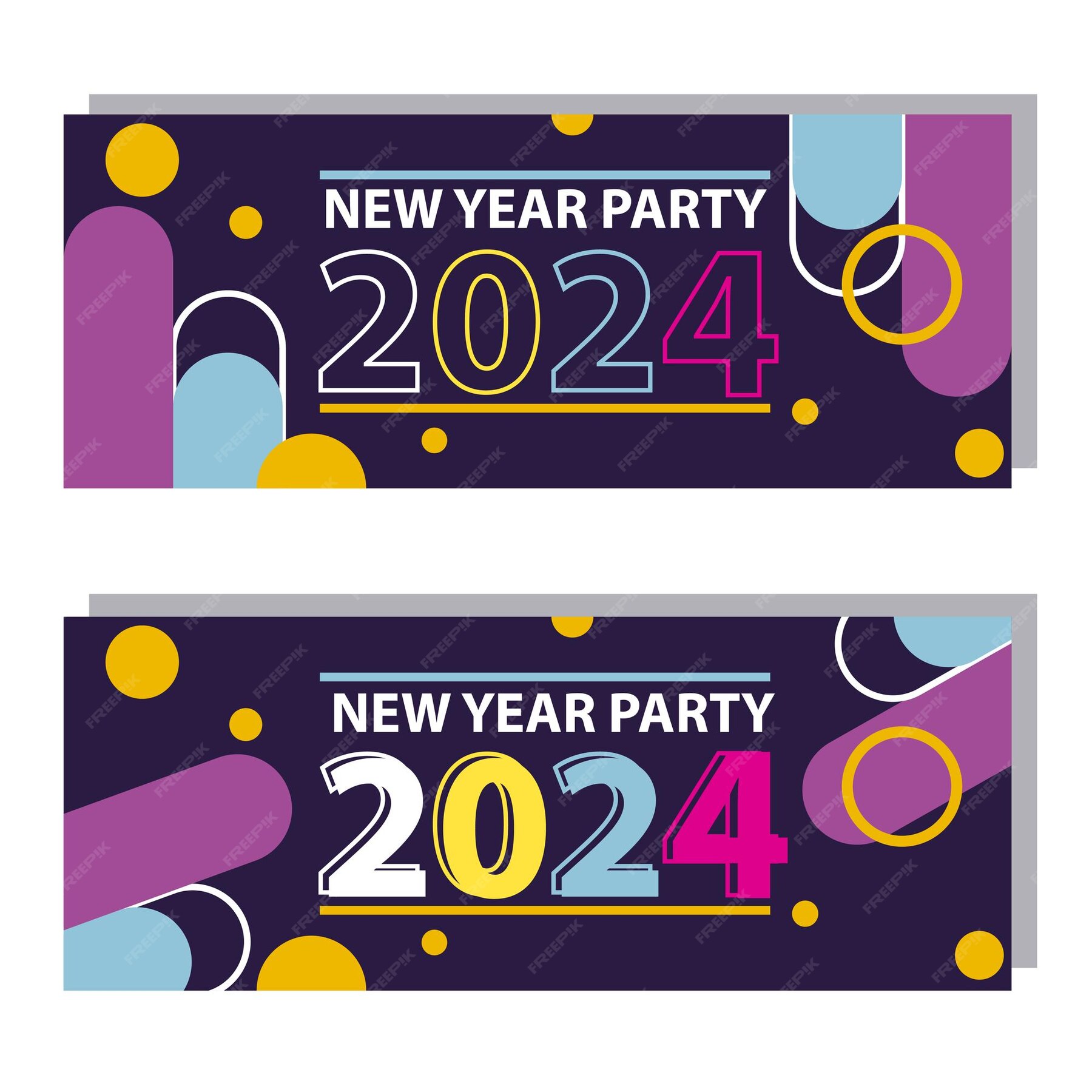Premium Vector Abstract new year 2024 party banners circle element