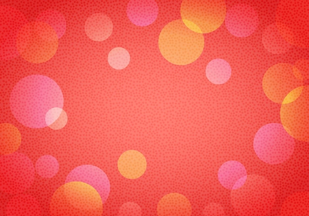 Abstract new year vector red background in bokeh with small circles, creating noise