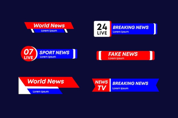 Vector abstract news live lower third design pack