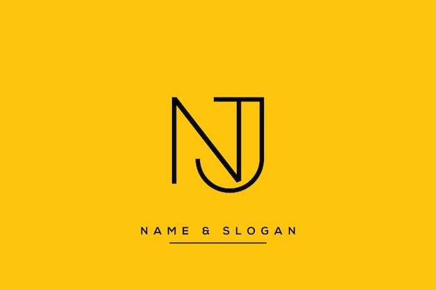 Abstract nj jn letters logo initial based monogram icon vector