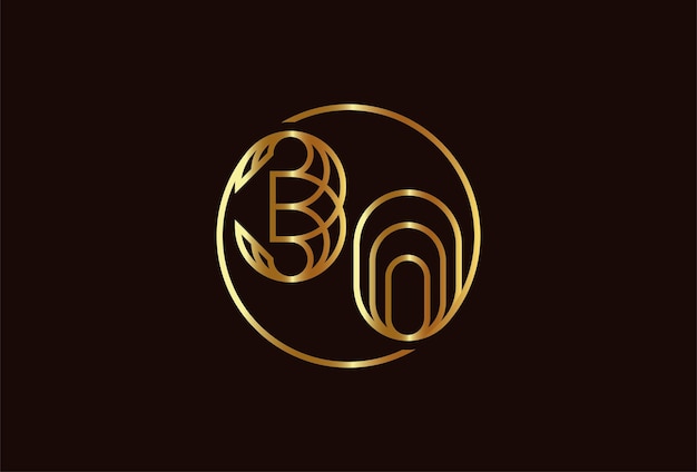 Abstract Number 30 Gold Logo, Number 30 monogram line style inside circle