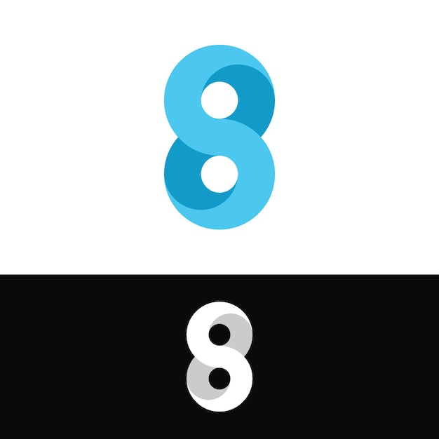abstract number 8 logo design concept premium vector