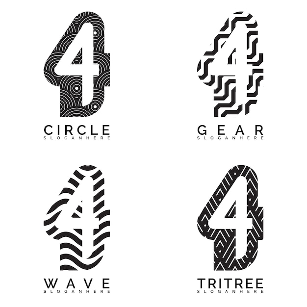 Vector abstract number logo collection