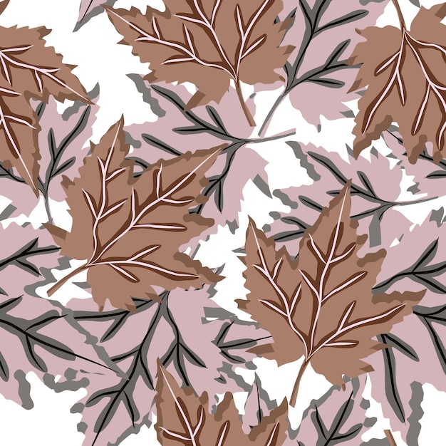 Abstract oak leaves seamless pattern Maple foliage backdrop