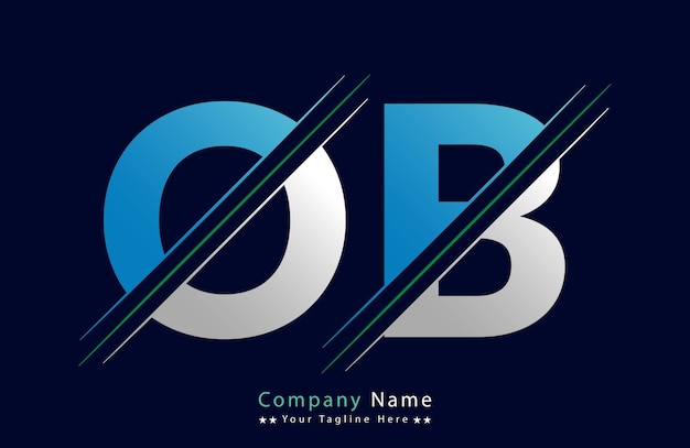 Абстрактный шаблон дизайна логотипа букв OB Векторная иллюстрация логотипа