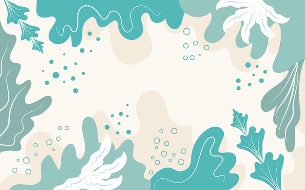 Abstract ocean nature doodle background