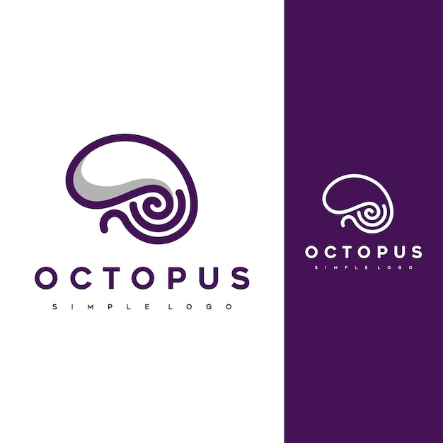 Vector abstract octopus logo with line style,simple octopus logo