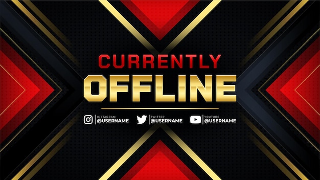 Vettore modello di sfondo streamer banner offline astratto