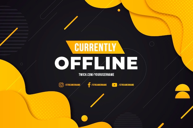 Abstract offline template for twitch banner