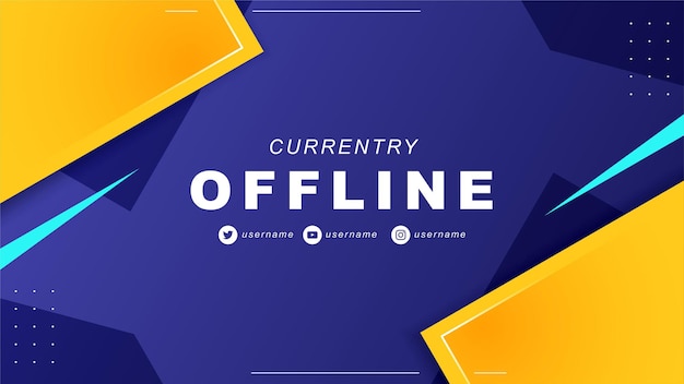 Abstract offline twitch banner in gamer style 7