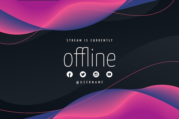 Vector abstract offline twitch banner template