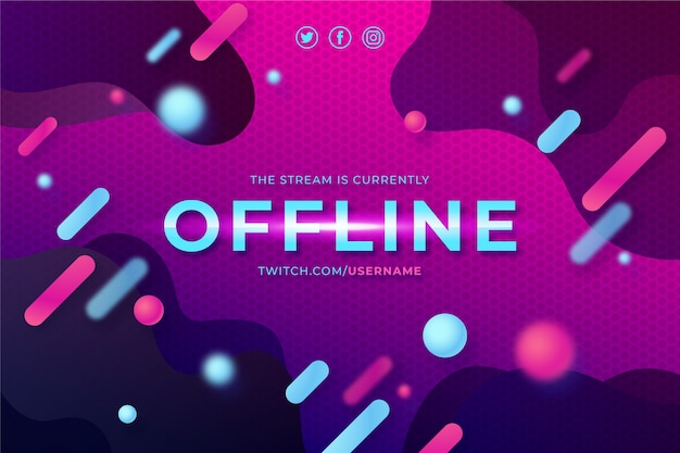 Abstract offline twitch banner template