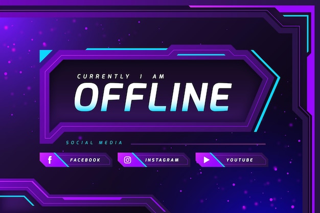 Vector abstract offline twitch banner template