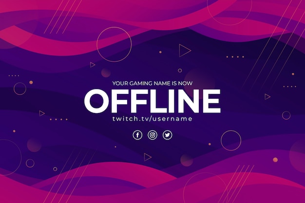 Vector abstract offline twitch banner