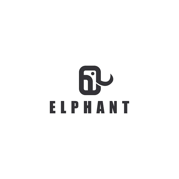 Abstract olifant vector logo ontwerp