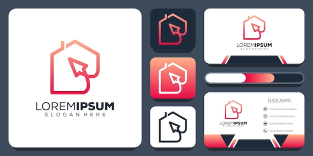 Abstract online home logo design