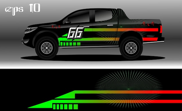 abstract ontwerp als achtergrond voor car wrap van 4x4 truck, rally, bestelwagen, suv en andere auto's