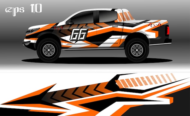 abstract ontwerp als achtergrond voor car wrap van 4x4 truck, rally, bestelwagen, suv en andere auto's