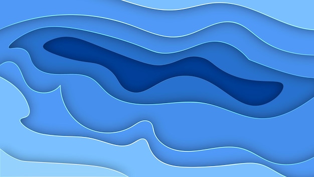 Abstract ontwerp in papierstijl Dynamische blauwe kleur golfstijl branding reclame met vormen