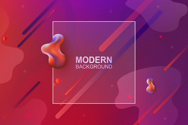 Abstract ontwerp met strepen, ovale geometrische vormen en kleine cirkels