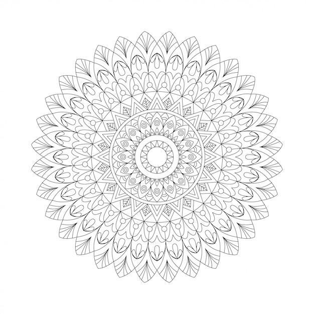 Abstract ontwerp zwart wit element. Ronde mandala in vector. Grafische sjabloon voor uw ontwerp. Cirkelvormig patroon
