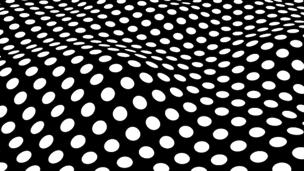 Abstract optical illusion wave Black and white lines with distortion effect Vector geometric pattern with circles