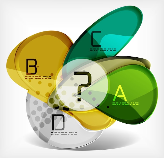 Abstract option infographic glass round shapes