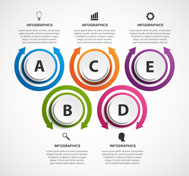 Abstract options infographics template. 