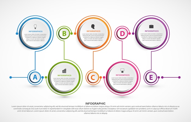 Modello di infographics di opzioni astratte