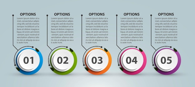 Abstract options infographics template