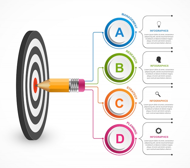 Modello di infografica opzioni astratte.