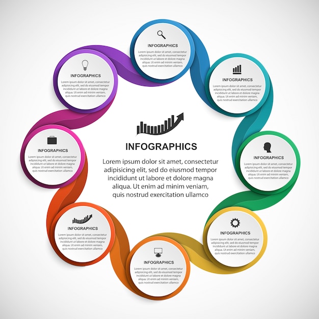 Modello di infografica opzioni astratte.