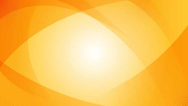 Abstract orange background with curved line elements and halftone dots